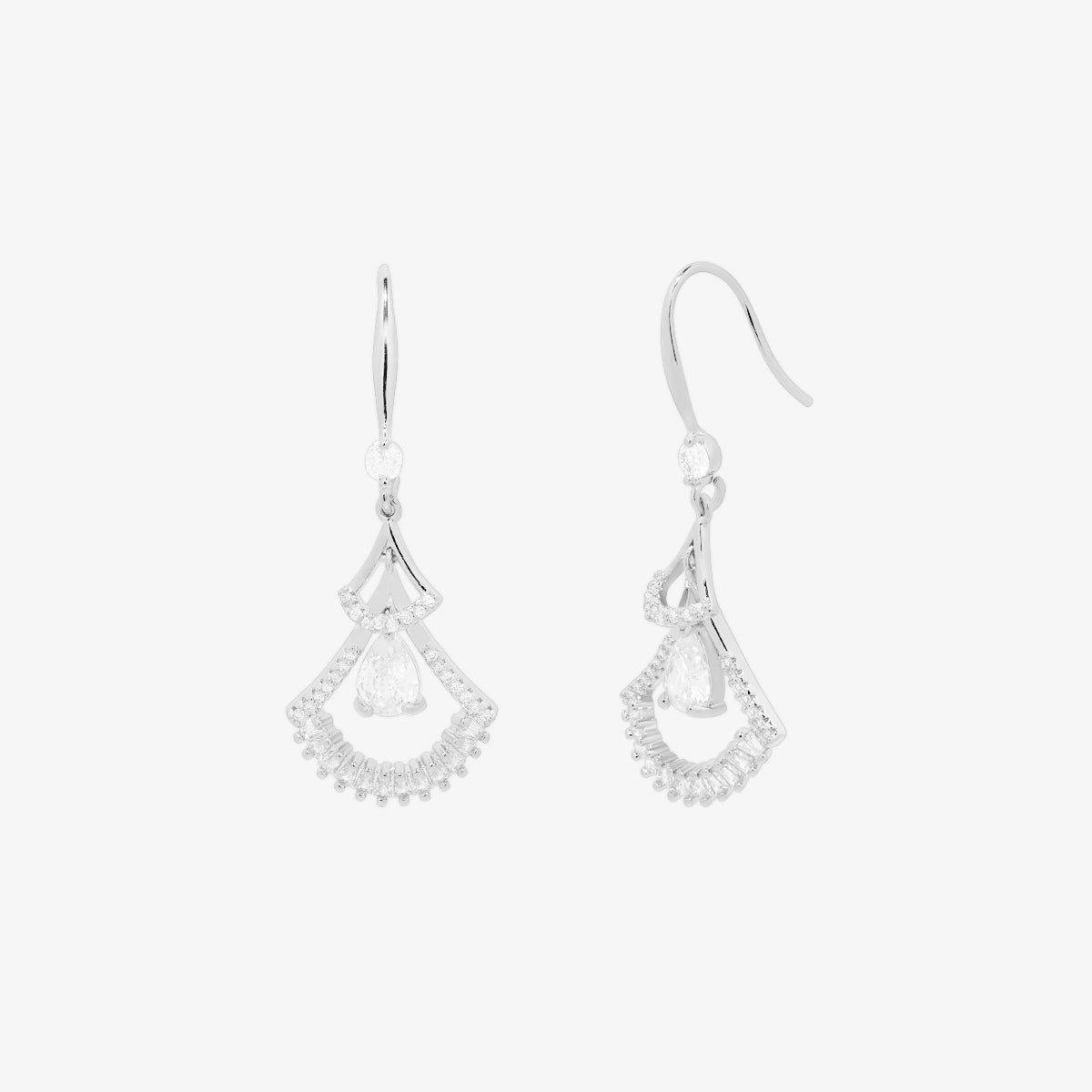 cubic hook drop earrings